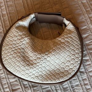 NWOT Cream Woven Hobo Shoulder Bag